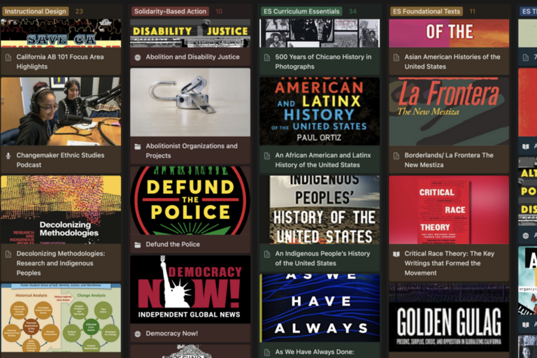 Screenshot of the HSESI Notion shows different book covers. 