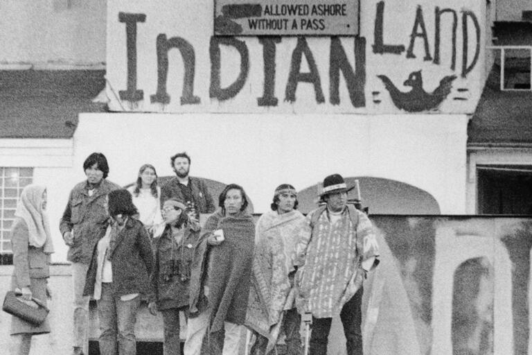 Image of Indians from All Tribes at the Occupation of Alcatraz