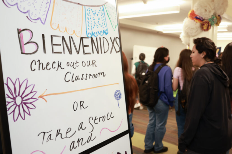 Image of Bienvenidxs sign at Chicanx Latinx Student Development Office