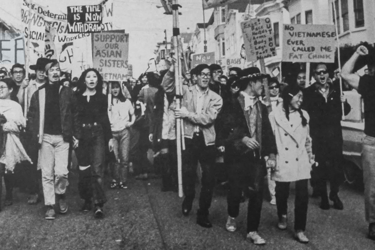 AAPA members at SF anti-Vietnam War march, SF 1968