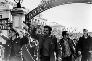MASC members protesting under Sather Gate